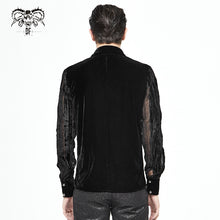 Load image into Gallery viewer, SHT063 Gothic Irregular Stripe Velvet Burnt Out Pleated Basic Style Shirts
