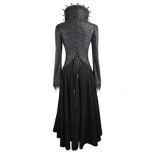 Load image into Gallery viewer, CT07302 Black and red floral high collar embroidered women dress coat
