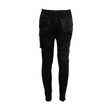 Load image into Gallery viewer, PT099 Men heavy metal patchwork hand painted distressed trousers with pockets