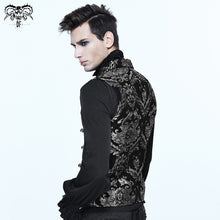 Load image into Gallery viewer, WT01302 Gothic high quality western fashion black and silver palace floral men short waistcoats