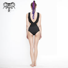 Load image into Gallery viewer, SST002 Cyberpunk circuit board printed one-piece swimsuit