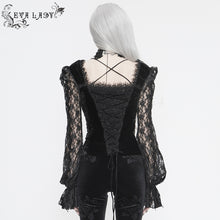 Load image into Gallery viewer, ETT023 Cross-shaped appliqued knitted T-shirt