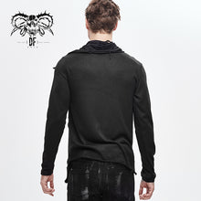 Load image into Gallery viewer, TT157 daily life men big ragged turn down collar woolen punk long sleeve shirts with zipper