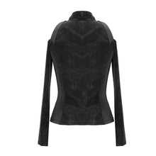 Load image into Gallery viewer, CT122 punk floral pattern off the shoulder stretchy zipper up girls skinny jacket