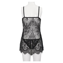 Load image into Gallery viewer, SX006 One-piece sexy lace suspender dress with separate crotch bottom