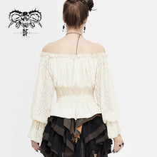 Load image into Gallery viewer, TT15102 pure princess lolita everyday wearing off shoulder lantern sleeves girls lace top