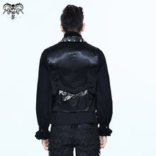Load image into Gallery viewer, WT012 movies and TV costume gothic pattern palace black and silver printed jacquard men vest
