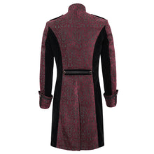 Load image into Gallery viewer, CT19902 Gothic dark pattern four-breasted black and red coat