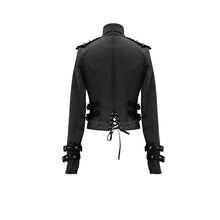 Load image into Gallery viewer, CT131 five-pointed star spiked zipper up punk mesh women coat with loops