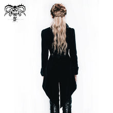 Load image into Gallery viewer, CT02001 gothic ladies embroidered high collar black dovetail velveteen coat