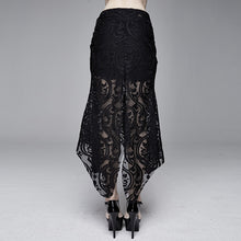 Load image into Gallery viewer, SKT097 daily life irregular hem court flocking printed mesh sexy ladies package hip fishtail skirt