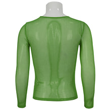 Load image into Gallery viewer, TT19804 Green Diamond-shaped net basic style long sleeves men t-shirts
