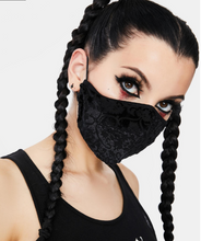 Load image into Gallery viewer, MK028 Gothic floral patterned unisex velvet embossed black masks