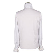 Load image into Gallery viewer, SJM127 punk wedding high collar Gothic chiffon men white shirts with bow tie