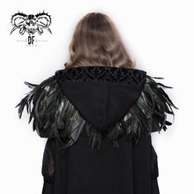 Load image into Gallery viewer, CA011 carnival accessory lace neckline feather gothic shawl for women and men