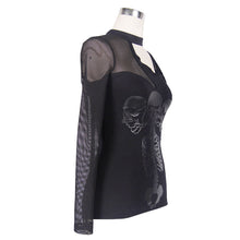 Load image into Gallery viewer, TT016 Punk asymmetric skull printed T-shirt