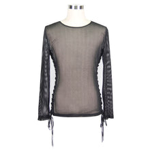 Load image into Gallery viewer, TT035 Best seller daily hexagonal diamond mesh fetish round collar long sleeve men T-shirts