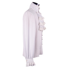 Load image into Gallery viewer, SJM127 punk wedding high collar Gothic chiffon men white shirts with bow tie