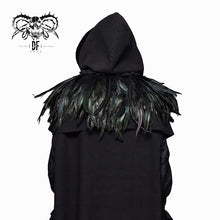 Load image into Gallery viewer, CA011 carnival accessory lace neckline feather gothic shawl for women and men