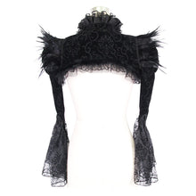 Load image into Gallery viewer, CA005 lace horn sleeve velveteen feather gothic sexy women shawl
