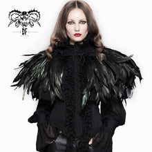 Load image into Gallery viewer, CA011 carnival accessory lace neckline feather gothic shawl for women and men