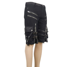 Load image into Gallery viewer, PT029 punk rock adjustable zippered summer men shorts with loops