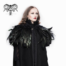 Load image into Gallery viewer, CA011 carnival accessory lace neckline feather gothic shawl for women and men