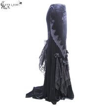 Load image into Gallery viewer, ESKT003 party rose embossed gothic velvet gown long half fishtail skirt