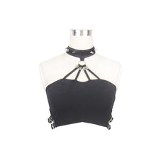 Load image into Gallery viewer, TT023 Daily life Summer strapless sexy girls punk cotton mini vest with chocker