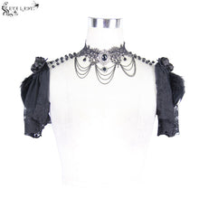 Load image into Gallery viewer, ECA002 Gothic lace short sleeve sexy women shawl with necklace