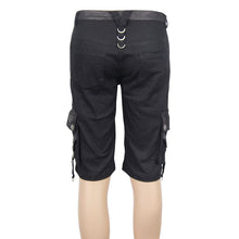 Load image into Gallery viewer, PT029 punk rock adjustable zippered summer men shorts with loops