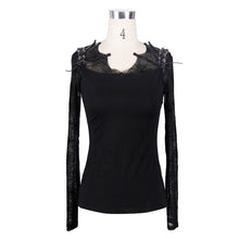 Load image into Gallery viewer, TT013 transparent spider web back mesh long sleeve punk black sexy women t-shirts