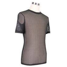 Load image into Gallery viewer, TT039 Summer daily hexagonal diamond mesh round neck short sleeve men punk T-shirts