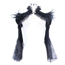 Load image into Gallery viewer, CA005 lace horn sleeve velveteen feather gothic sexy women shawl