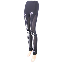 Load image into Gallery viewer, PT036 daily life style women punk knit skull marrowbone printed leggings