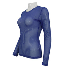 Load image into Gallery viewer, TT19805 Blue Diamond-shaped net basic style long sleeves men t-shirts