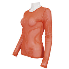 Load image into Gallery viewer, TT19802 Orange Diamond-shaped net basic style long sleeves men t-shirts