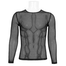 Load image into Gallery viewer, TT19801 Diamond-shaped net basic style long sleeves men t-shirts