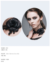 Load image into Gallery viewer, AS025 Gothic rose beaded sexy women hollow out lace necklace