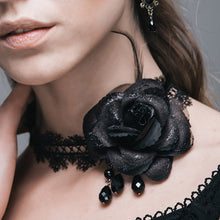 Load image into Gallery viewer, AS025 Gothic rose beaded sexy women hollow out lace necklace
