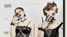 Load image into Gallery viewer, AS051 gothic sexy women lace bracelet with decoration fingerstall