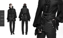 Load image into Gallery viewer, AS062 men embroidery chinese frog lace up black Gothic jacquard belts with zipper