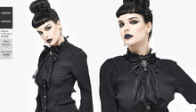 Load image into Gallery viewer, AS07301 black Gothic lace bow tie with diamonds