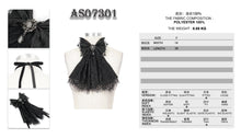 Load image into Gallery viewer, AS07301 black Gothic lace bow tie with diamonds