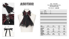 Load image into Gallery viewer, AS07302 black and red Gothic lace bow tie
