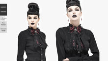 Load image into Gallery viewer, AS07302 black and red Gothic lace bow tie
