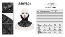 Load image into Gallery viewer, AS07601 Unisex Gothic black pleated high neck collar