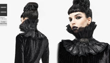 Load image into Gallery viewer, AS07601 Unisex Gothic black pleated high neck collar