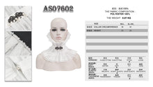 Load image into Gallery viewer, AS07602 Unisex Gothic white pleated high neck collar