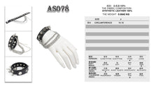 Load image into Gallery viewer, AS078 punk women adjusted size spiked leather bracelet with chains